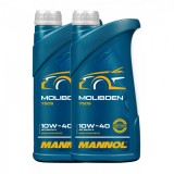 Pachet 2 litri Ulei Motor MANNOL Molibden 10W40 (MoS2) - Hidrosintetic, Anti-frictiune Extrema