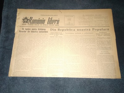 ZIARUL ROMANIA LIBERA 19 NOIEMBRIE 1953 foto