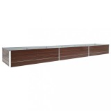 Cumpara ieftin Strat inaltat de gradina, maro, 480x80x45 cm, otel galvanizat