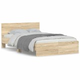 Cumpara ieftin Cadru de pat cu tablie, stejar sonoma, 135x190 cm