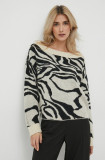 Sisley pulover din amestec de lana femei, culoarea bej