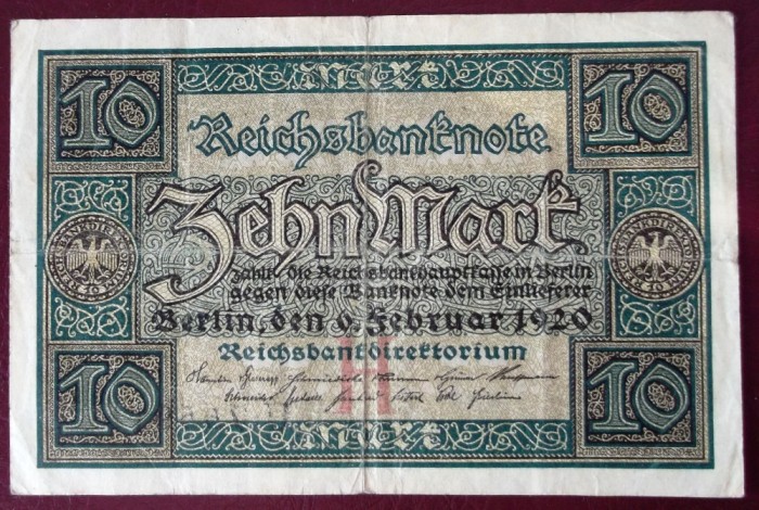 Germania 10 Mark 1920 seria 157 **
