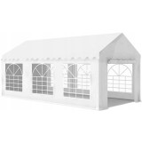 Pavilion de gradina profesional, cu cadru otel 38 mm, acoperis impermeabil 450g/m2, 6x3x2,8 m, alb Household NewTrend