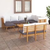 Gossi set mobilier de gradina cu perne, 9 piese, lemn masiv de acacia
