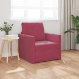 Sofa Pat 2-in-1 Roșie Vin 74x77x81 cm Catifea