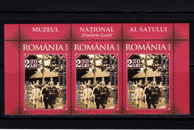 ✅RO 2006 LP1721 &amp;quot;Muzeul Satului Dimitrie Gusti/Regele Carol II&amp;quot;,triptic 3 serii tabs ( sus sau jos ! ) foto