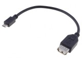 Cablu OTG USB 2.0 A la Micro B 0.2m Negru, Goobay