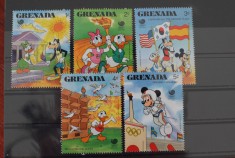 TS23/11 Timbre Serie Grenada - Disney animatie - Jorurile olimpice Seoul