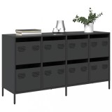 VidaXL Dulap, negru, 135x39x73,5 cm, oțel laminat la rece