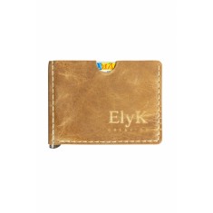 Portofel minimalist, personalizabil, din piele naturala, Loki, Crem, lucrat si cusut manual, handmade