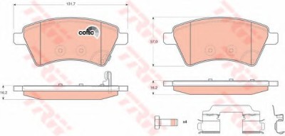 Set placute frana,frana disc SUZUKI SX4 (EY, GY) (2006 - 2016) TRW GDB1673 foto