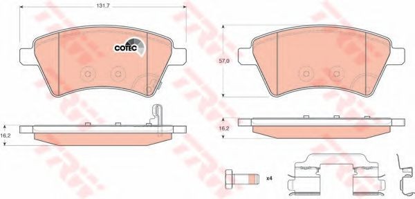 Set placute frana,frana disc SUZUKI SX4 (EY, GY) (2006 - 2016) TRW GDB1673