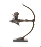 Razboinic Mohawk cu arcul-statueta moderna din bronz YY-105