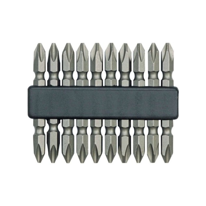 65700 VOREL Set 10 biti PH cu capat dublu, prindere hexagonala 1/4&amp;quot;, lungime 60 mm