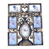 Rama foto, 6 poze cu ceas, bronz, Oem