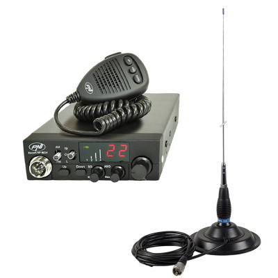 Kit Statie radio CB PNI ESCORT HP 8024 ASQ + Antena CB PNI ML145 cu magnet 145/PL foto