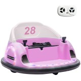 AIYAPLAY Autoscooter, rotație 360&deg;, viteză 2 km/h, centură de siguranță, lumini LED, muzică și claxon, Roz | Aosom Romania