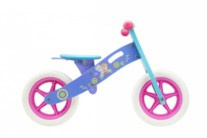 WOODEN BALANCE BIKE, SEVEN, MODEL FROZEN, 12 INCH, MOV BLUE