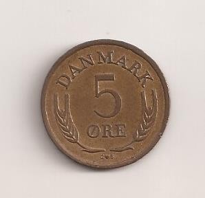 Moneda Danemarca - 5 Ore 1963 v4 foto