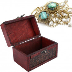 Cufă de comori Vtage, cutie de depozitare pentru bijuterii Topcase încuiată în s