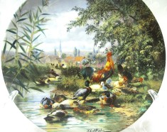 FARFURIE DECORATIVA PORTELAN SELTMANN WEIDENN BRADEX EDITIE LIMITATA RATE SI GAINI LA IAZUL SATULUI 19 CM