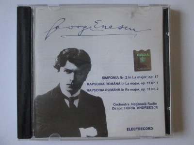 CD George Enescu-Orchestra Nationala Radio,dirijor:H.Andreescu-Electrecord 1993 foto