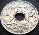 Cumpara ieftin Moneda istorica 5 CENTIMES - FRANTA, anul 1935 * cod 2629 = excelenta