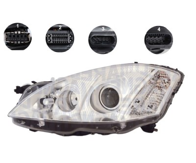 Far Mercedes Clasa S (W221) 09.2005-06.2009, montare fata, stanga, sistem infrarosu; D1S+H11+H7; electric; fara ballast; cu bec xenon; cu motor; xeno foto