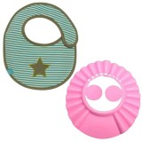 Cumpara ieftin Baveta din Bumbac, pentru Copii, Impermeabila, Model Stea si Sapca Reglabila cu cozoroc si protectie urechi pentru copii 0  6 Ani, 30 cm, Roz