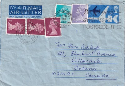 FILATELIE TEMATICA - PLIC MAREA BRITANIE TEMATICA AVION AVIOANE AVIATIE AIRMAIL AEROGRAMA foto