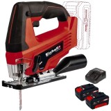 Einhell TC-JS 18 Li PXC + Twinpack + 4514095 - Fierastrau pendular + Set 2 acumulatori si incarcator Li-Ion 18 V 4 Ah