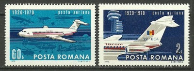 1970 - aviatia civila, serie neuzata foto