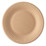 Farfurii Carton Kraft, 19.5cm, Set 10 Bucăți, Ecologice, Compostabile