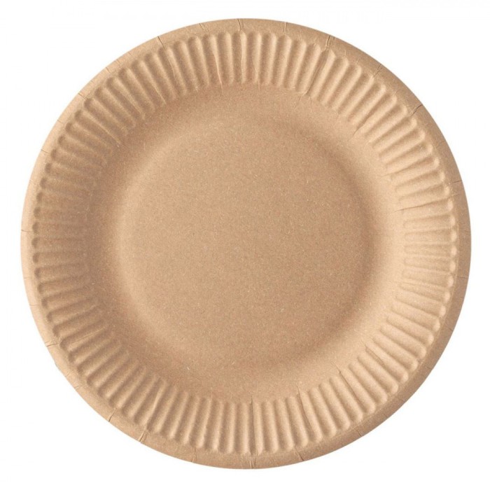 Farfurii Carton Kraft, 19.5cm, Set 10 Bucăți, Ecologice, Compostabile