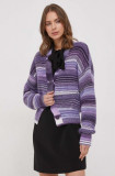 Cumpara ieftin United Colors of Benetton cardigan din lana culoarea violet
