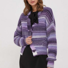 United Colors of Benetton cardigan din lana culoarea violet