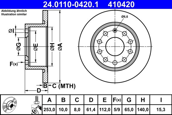 ATE 24.0110-0420.1 Disc frana