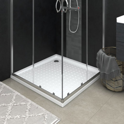 vidaXL Cădiță de duș cu puncte, alb, 90x90x4 cm, ABS foto