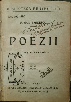 Eminescu,POEZII.Editie aleasa. Bucuresti (1926) foto