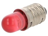 Lampă LED E10 roșie 230V