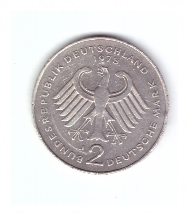 Moneda Germania 2 mark/marci 1978 J, stare buna, curata
