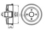 Tambur frana OPEL CORSA C (F08, F68) (2000 - 2009) BOSCH 0 986 477 135