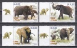Sao Tome si Principe 2020 - Elefanți - "Loxodonta africana", Serie cu Tapsuri cu perforații doar pe 2 laturi, MNH