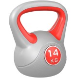 SPORTNOW Kettlebell 14kg pentru &Icirc;ntărire Musculară, Bază Plată, M&acirc;ner Confortabil, PU și Nisip, 26x18x32 cm, Roșu | Aosom Romania