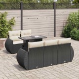 Cumpara ieftin Gossi set mobilier de gradina cu perne, 6 piese, negru, poliratan