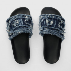 Diesel papuci Sa-Slide D Denim femei, culoarea albastru marin, Y03347-P5254-H4187