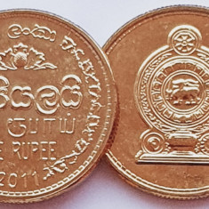 1637 Sri Lanka 1 Rupee 2011 km 136 UNC