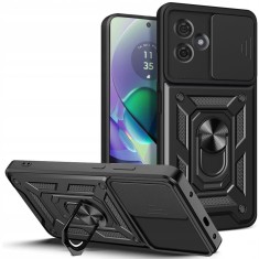Husa Antisoc Motorola Moto G54 Protectie Camera, Inel Stand, Negru , Techsuit TCSS