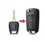Set 2 bucati - Carcasa cheie compatibila cu Opel Astra G, Zafira, 2 butoane, model conversie, lamela canelura dreapta