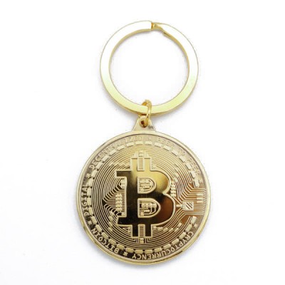 Breloc Bitcoin Auriu foto
